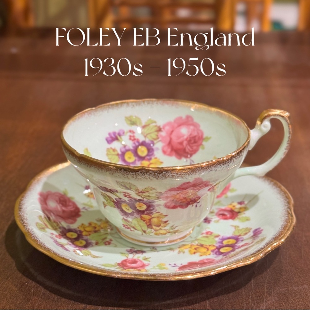 Foley EB England Vintage Floral Teacup and Saucer
